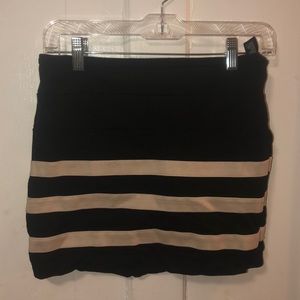 Never worn black and cream mini skirt